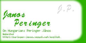 janos peringer business card